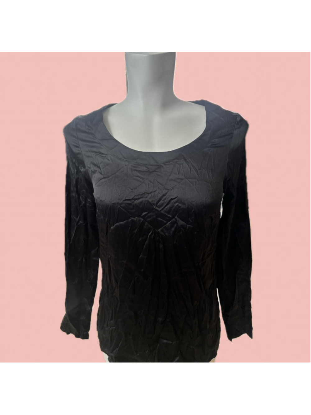Intimissimi Black 95% Silk Long Sleeve Top NWT Size S